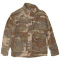 Topshop Womens Oversized Utility Jacket UK 10 Small Khaki Camouflage Cotton