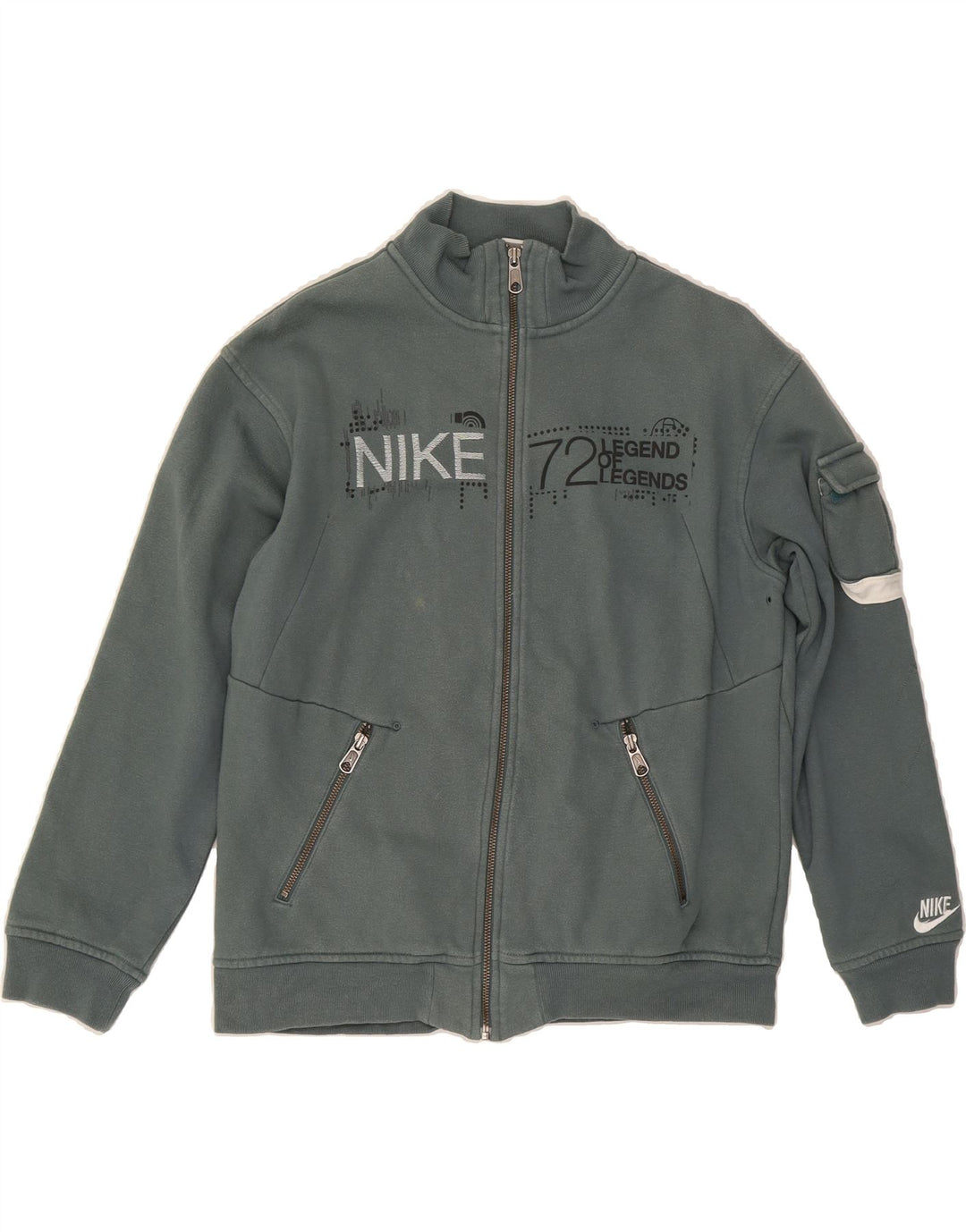 NIKE Boys Graphic Tracksuit Top Jacket 12-13 Years Large Green Cotton Vintage Nike and Second-Hand Nike from Messina Hembry 