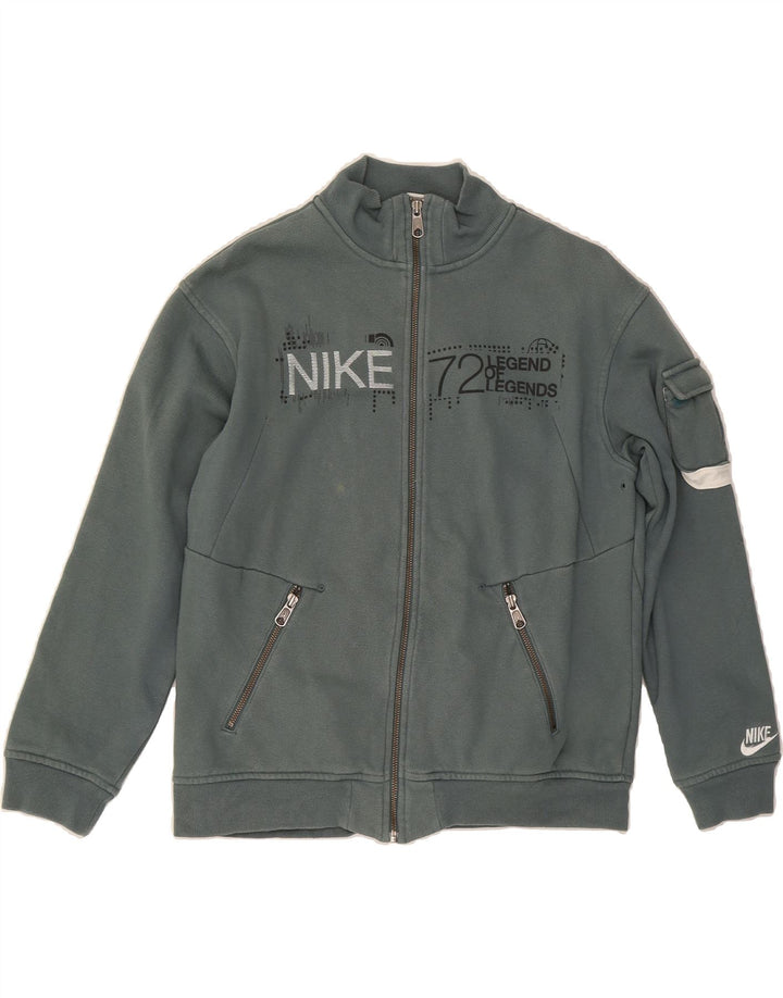 NIKE Boys Graphic Tracksuit Top Jacket 12-13 Years Large Green Cotton Vintage Nike and Second-Hand Nike from Messina Hembry 
