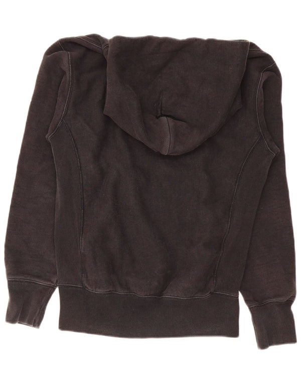 Champion Womens Reverse Weave Oversized Graphic Hoodie Jumper UK 6 XS Black