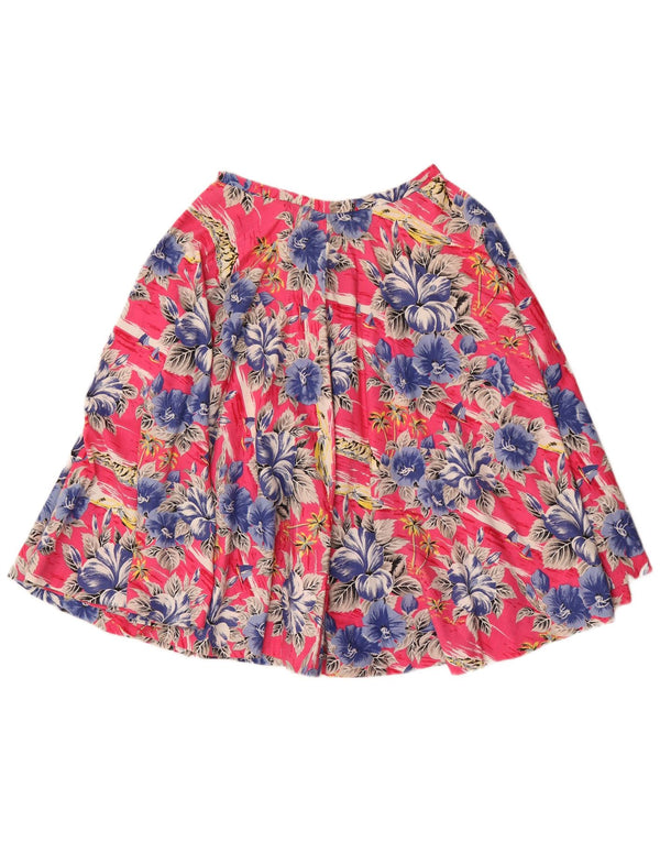Vintage Womens Circle Skirt W24 XS Pink Floral