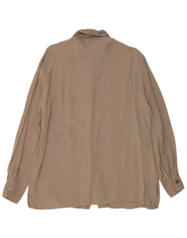 Pancaldi & B Womens Shirt Blouse UK 16 Large Grey Silk