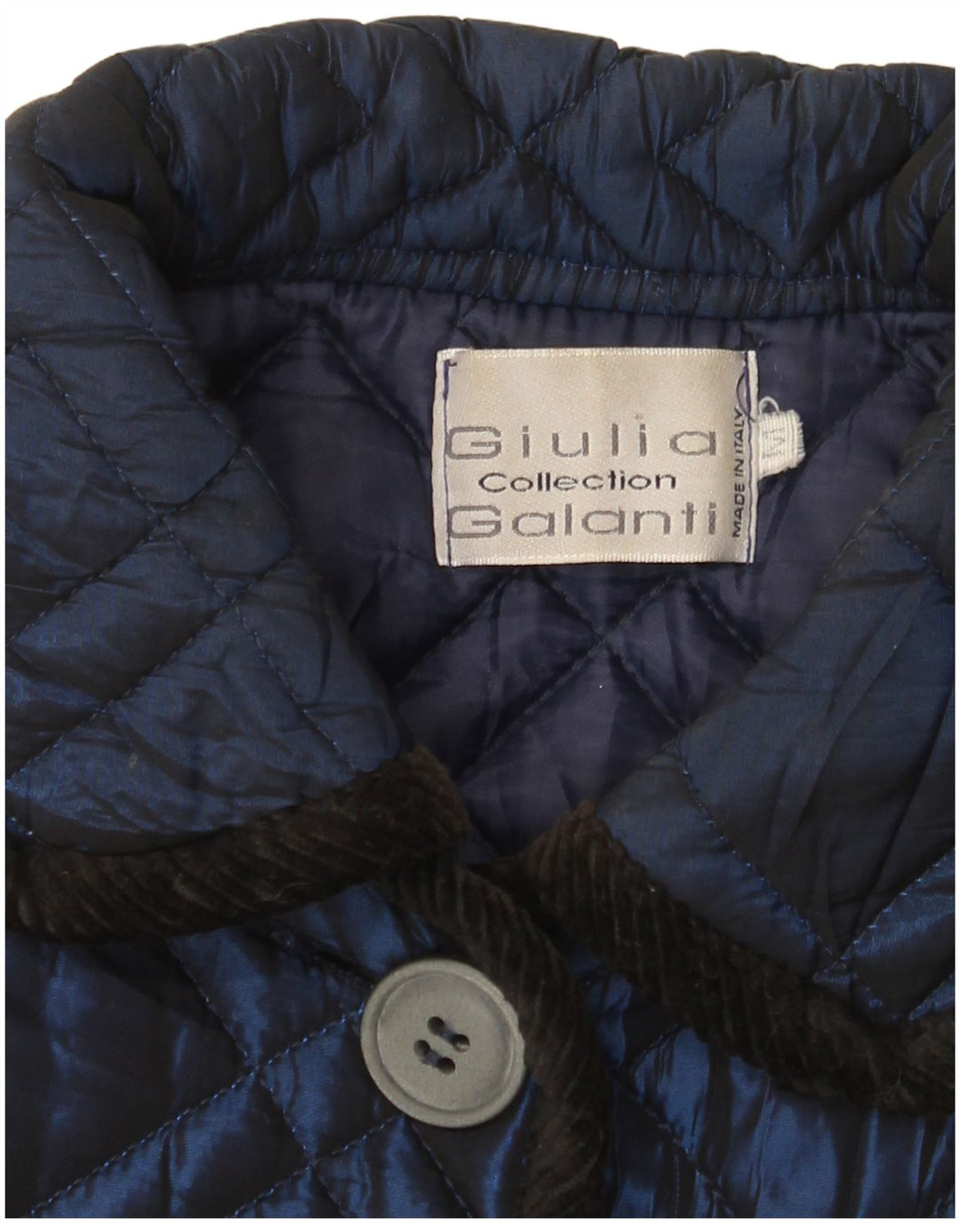 Giulia Galanti Womens Quilted Jacket UK 12 Medium Navy Blue