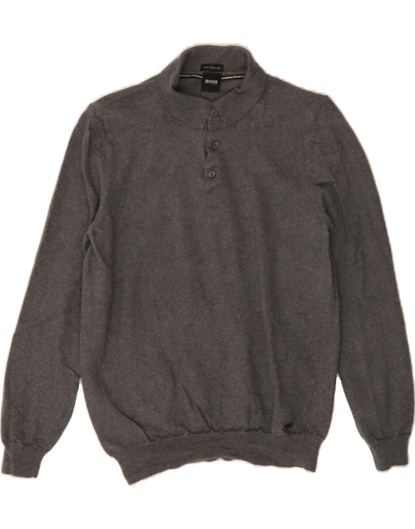 HUGO BOSS Boys Polo Neck Jumper Sweater 11-12 Years Large Grey