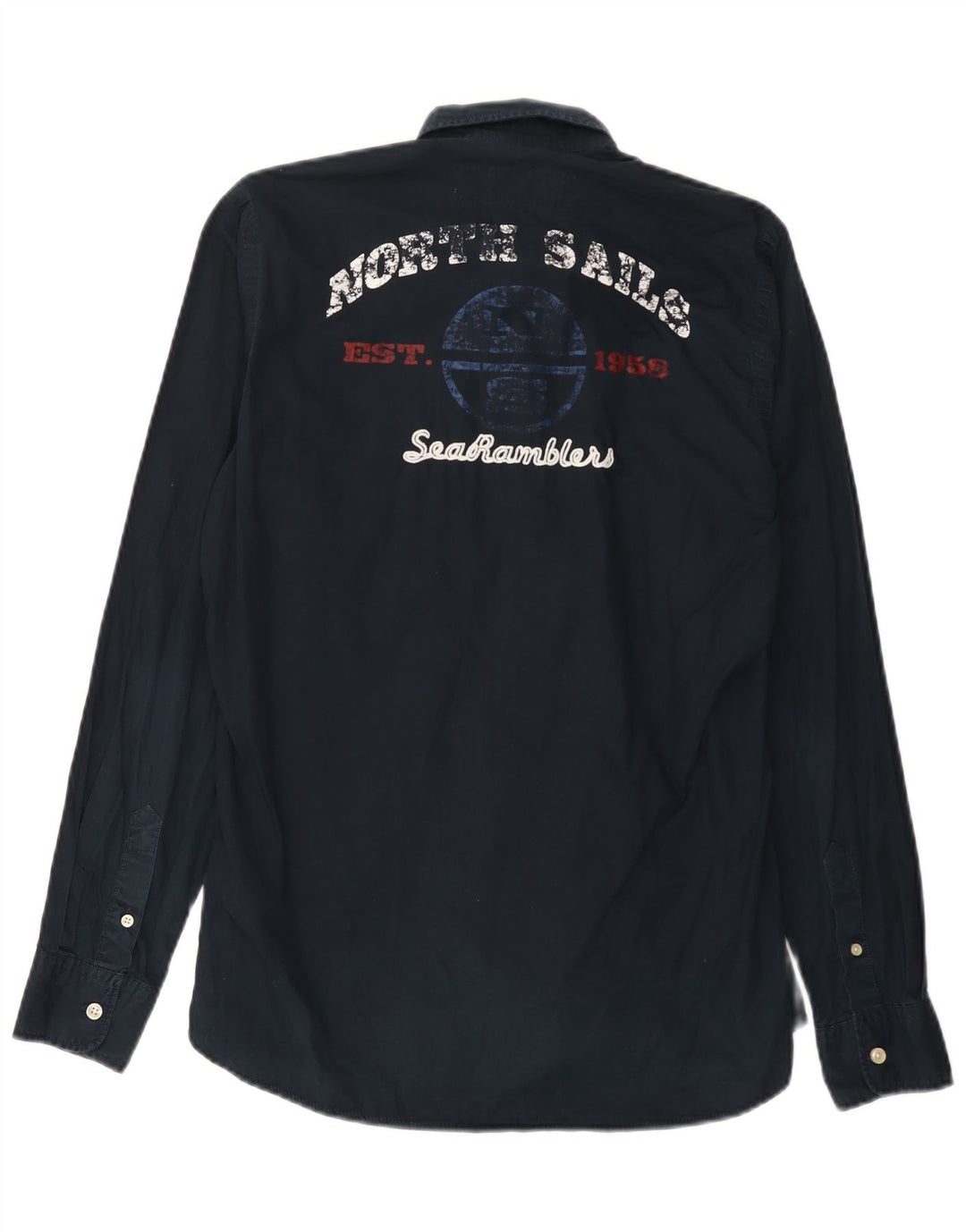 North Sails Mens Graphic Shirt Small Navy Blue Cotton