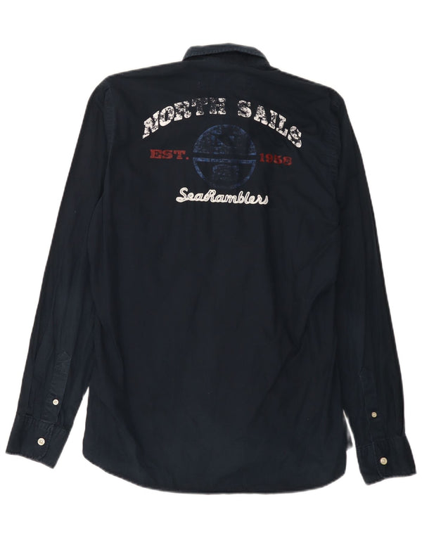 North Sails Mens Graphic Shirt Small Navy Blue Cotton