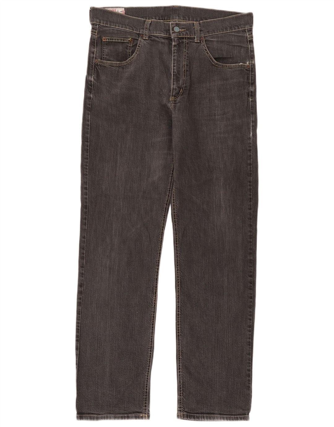 Rifle Mens Straight Jeans W34 L32 Grey Cotton