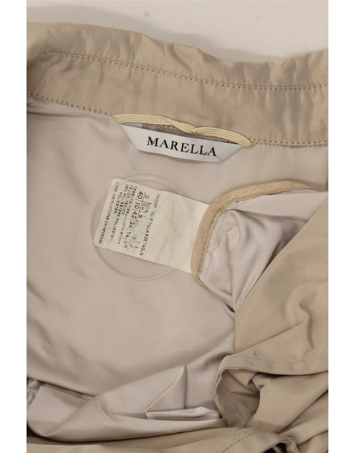 Marella Womens Short Trench Coat UK 14 Large Beige Polyester
