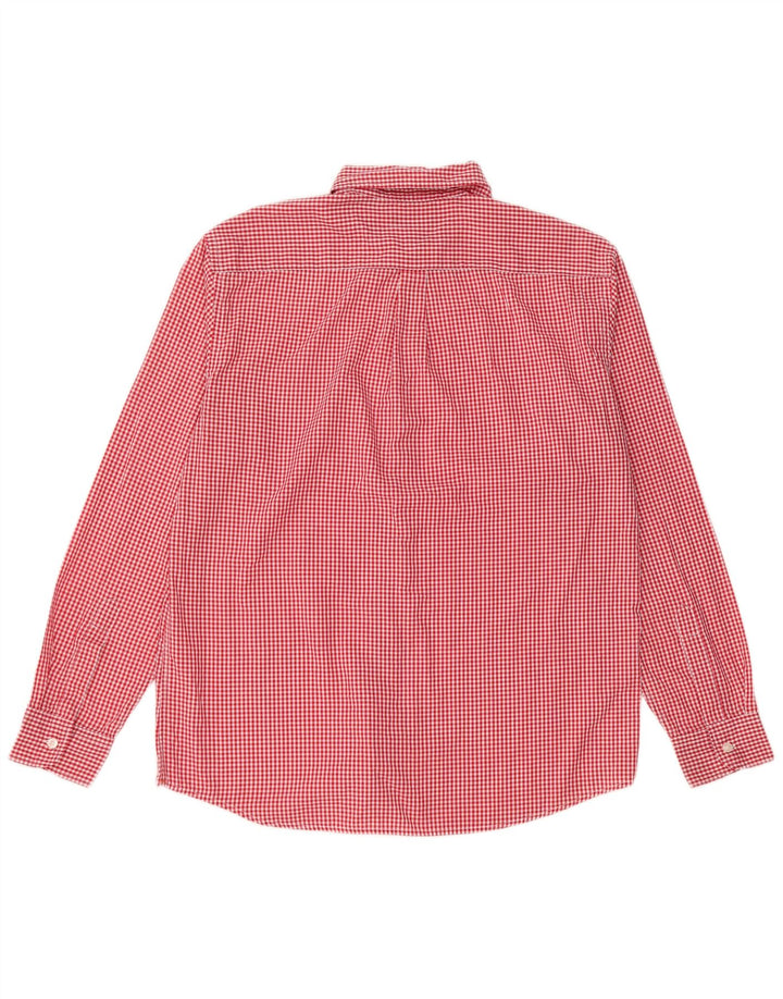 DOCKERS Mens Shirt Large Red Gingham Cotton