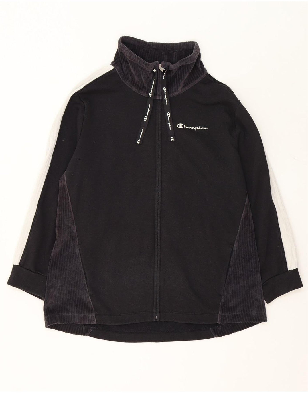 CHAMPION Womens Tracksuit Top Jacket UK 18 XL Black Colourblock Vintage Champion and Second-Hand Champion from Messina Hembry 