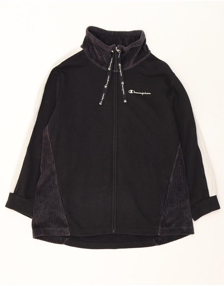 CHAMPION Womens Tracksuit Top Jacket UK 18 XL Black Colourblock Vintage Champion and Second-Hand Champion from Messina Hembry 
