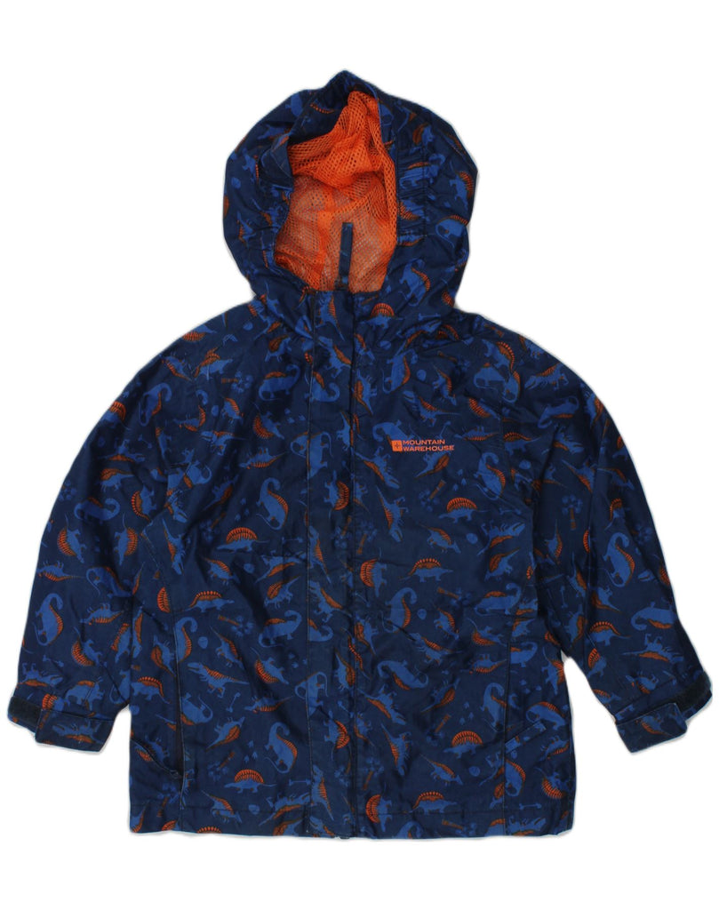 MOUNTAIN WAREHOUSE Boys Hooded Rain Jacket 2-3 Years Blue Animal Print | Vintage Mountain Warehouse | Thrift | Second-Hand Mountain Warehouse | Used Clothing | Messina Hembry 