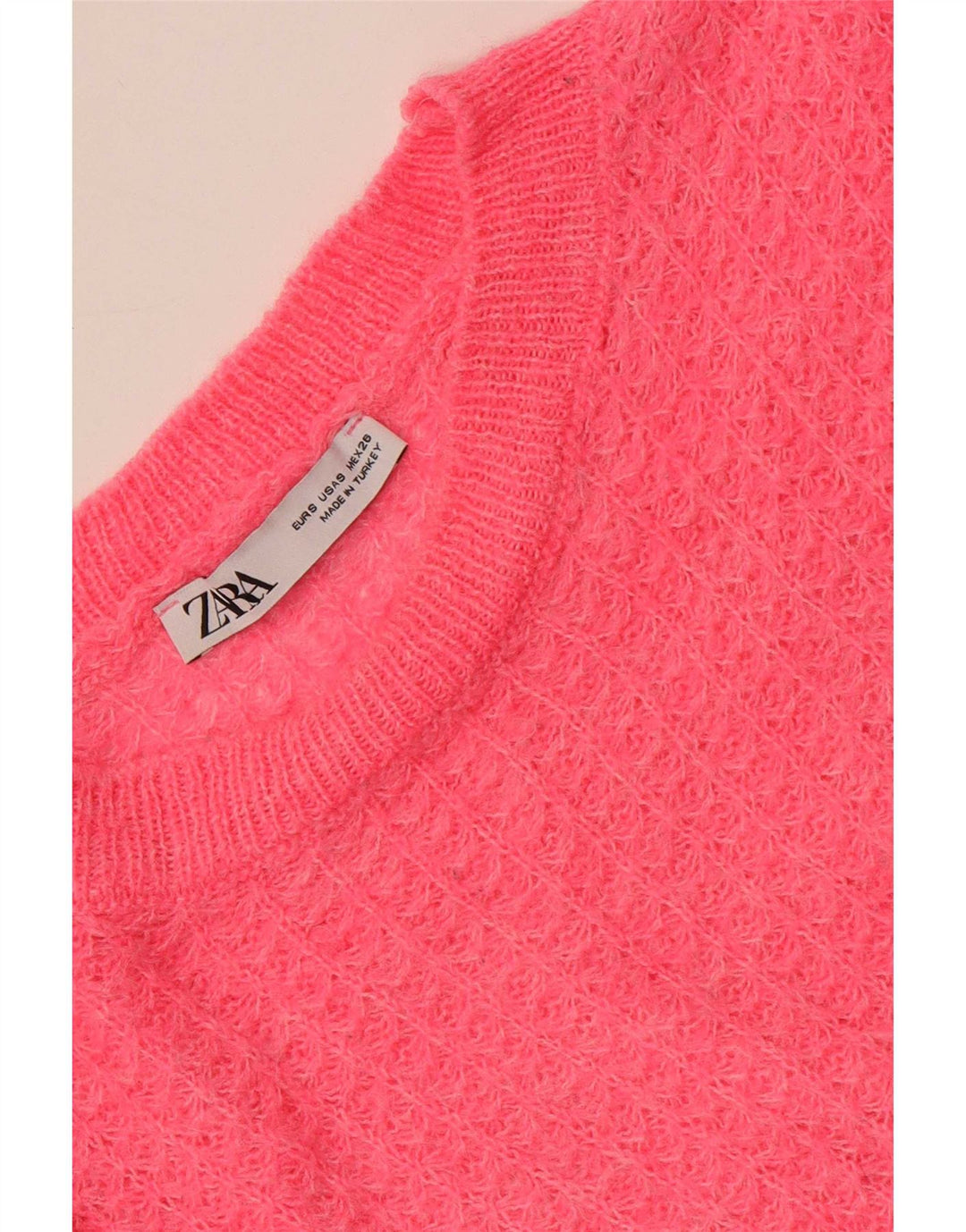 Zara Womens Oversized Boat Neck Jumper Sweater UK 10 Small Pink