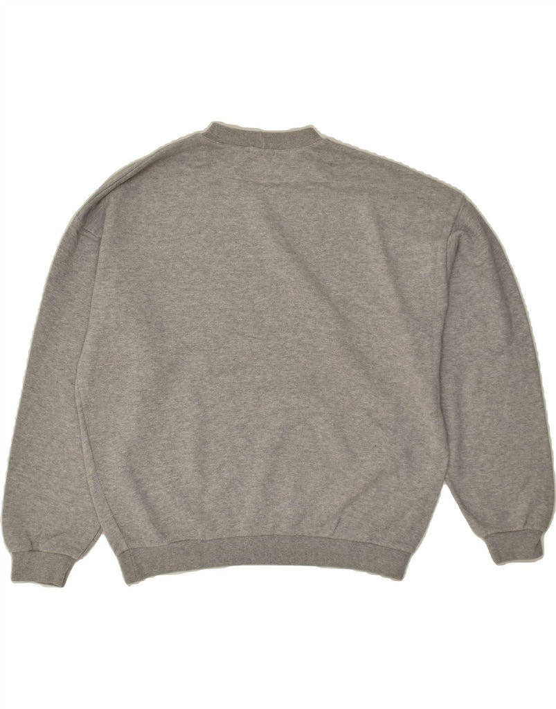 BENETTON Womens Graphic Sweatshirt Jumper UK 16 Large Grey | Vintage Benetton | Thrift | Second-Hand Benetton | Used Clothing | Messina Hembry 