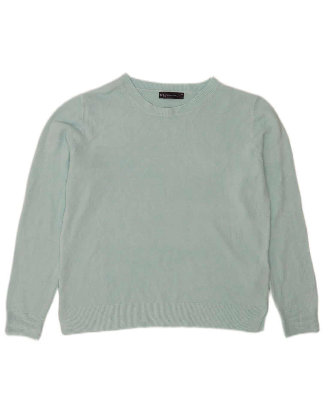 Marks & Spencer Womens Crew Neck Jumper Sweater UK 16 Large Turquoise