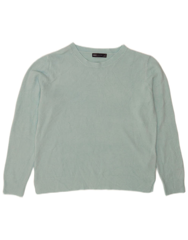Marks & Spencer Womens Crew Neck Jumper Sweater UK 16 Large Turquoise