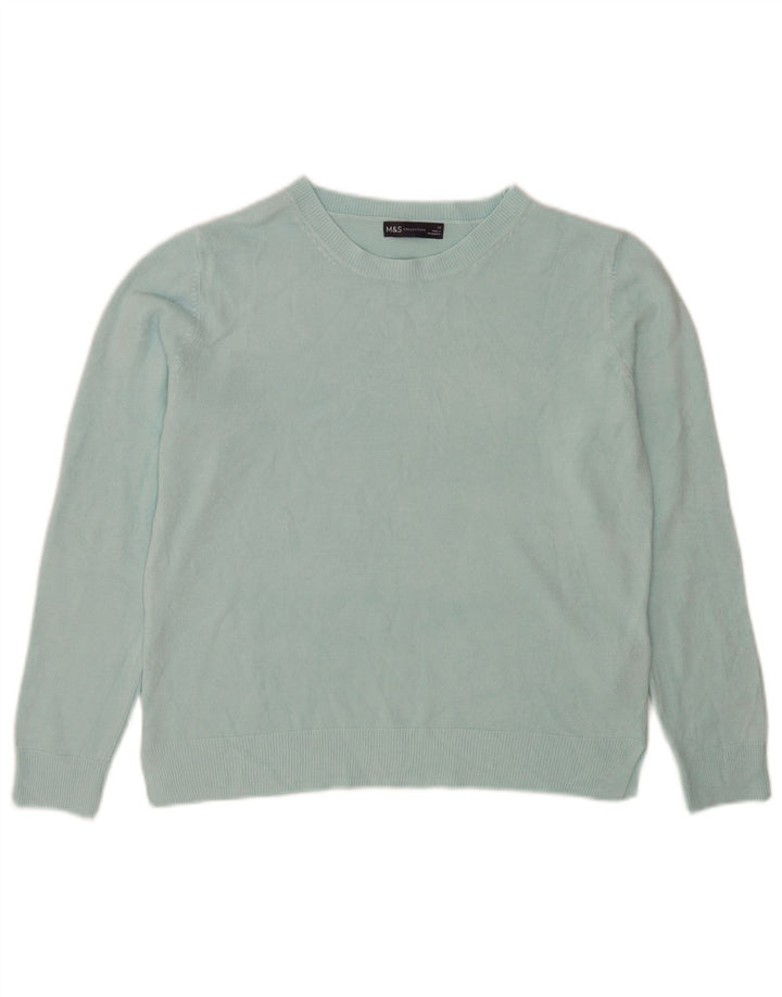 Marks & Spencer Womens Crew Neck Jumper Sweater UK 16 Large Turquoise