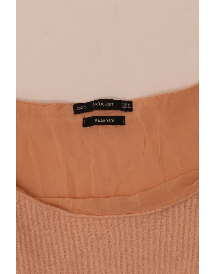 Zara Womens 3/4 Sleeve Tunic Top UK 14 Large Pink