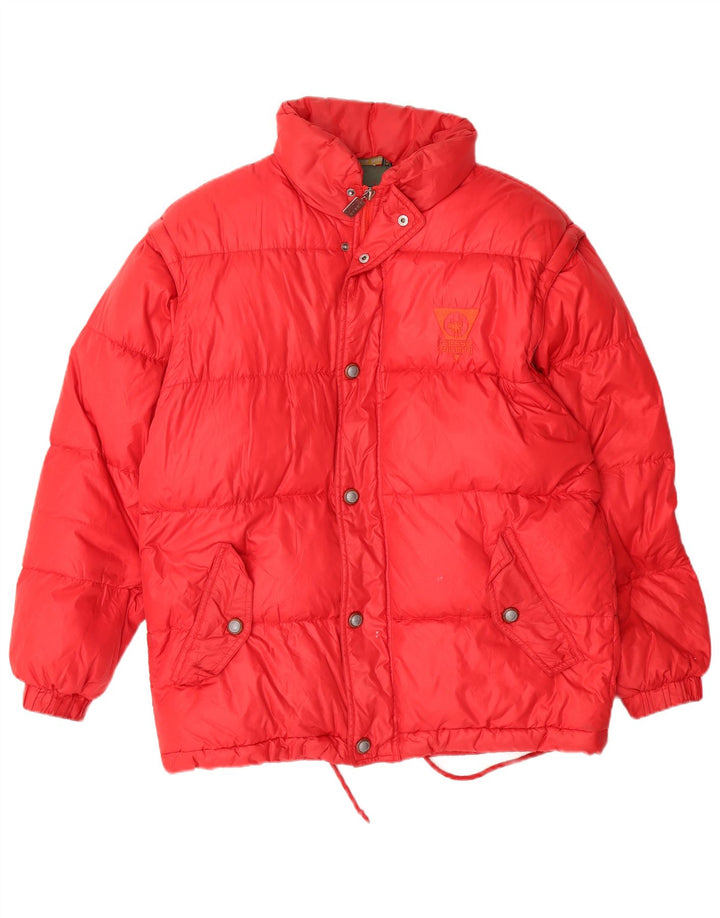 CIESSE PIUMINI Mens Hooded Padded Jacket IT 46 Small Red Polyamide