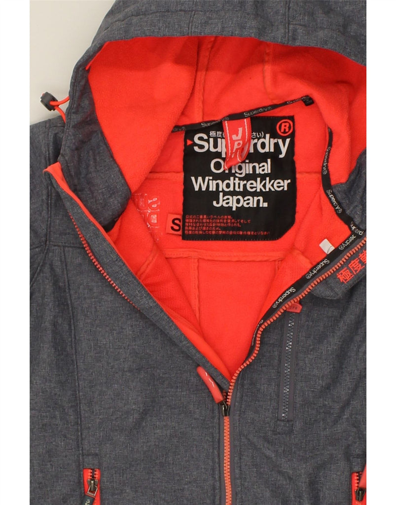 SUPERDRY Womens Windtrekker Hooded Windbreaker Jacket UK 10 Small Grey | Vintage Superdry | Thrift | Second-Hand Superdry | Used Clothing | Messina Hembry 