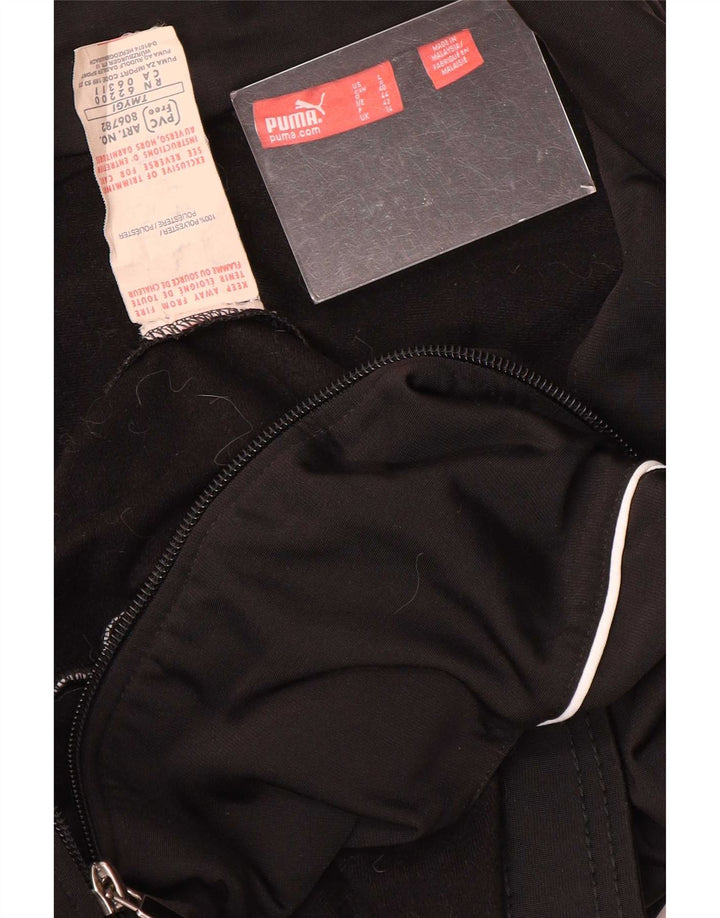 Puma Womens Tracksuit Top Jacket UK 14 Large Black Colourblock Polyester