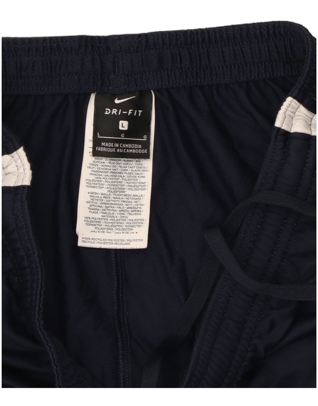 Nike Mens Dri Fit Tracksuit Trousers Large  Navy Blue Colourblock Polyester