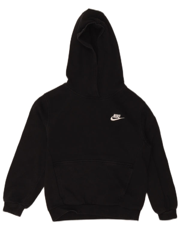 Nike Boys Hoodie Jumper 10-11 Years Medium Black Cotton