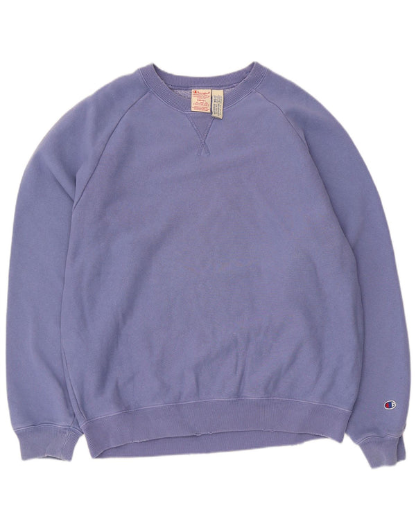 Champion Mens Reverse Weave Loose Fit Sweatshirt Jumper Small Purple Cotton