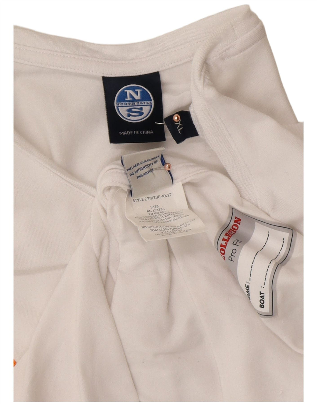 NORTH SAILS Mens Graphic T-Shirt Top XL White Cotton