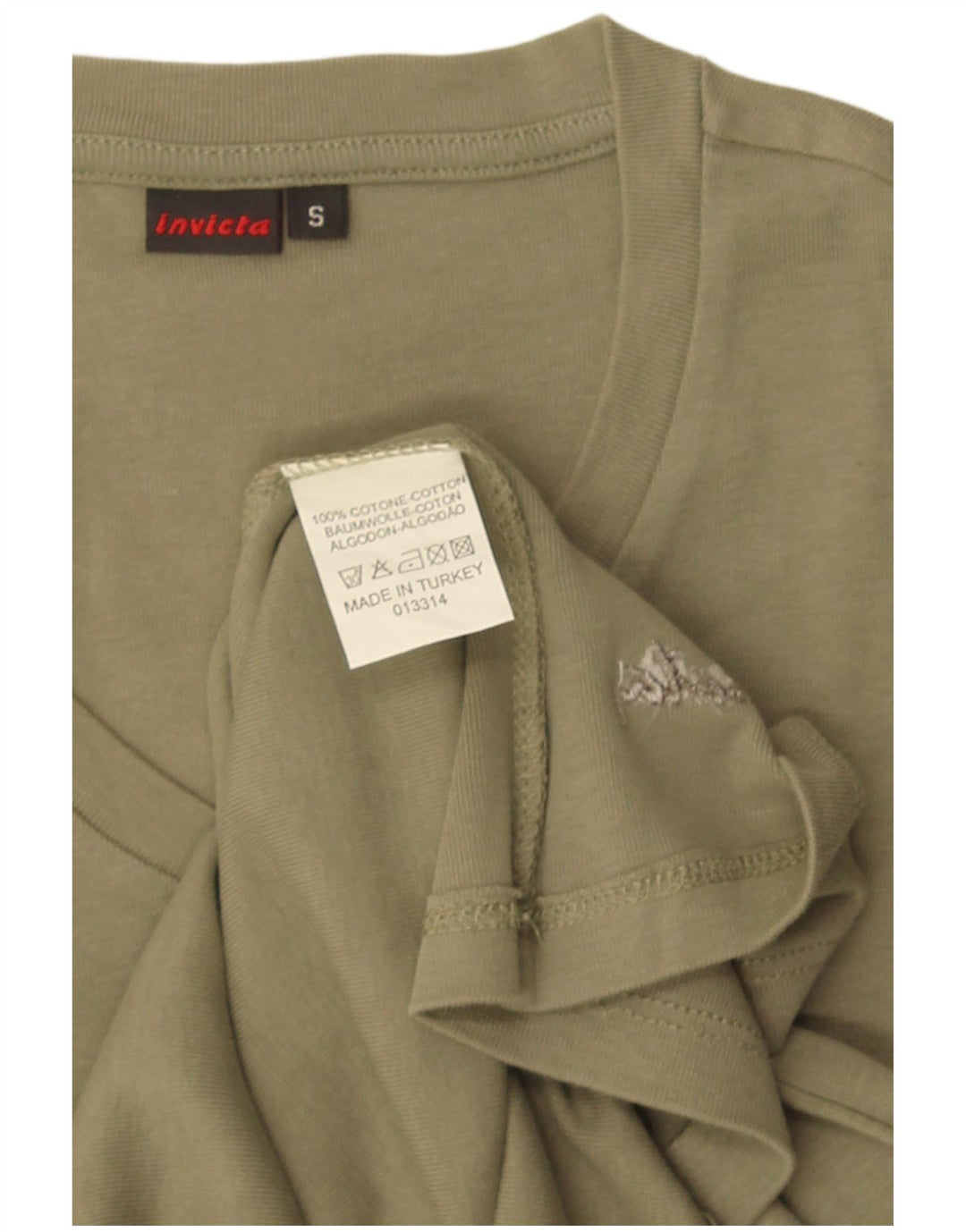 Invicta Womens T-Shirt Top UK 8 Small Khaki Cotton
