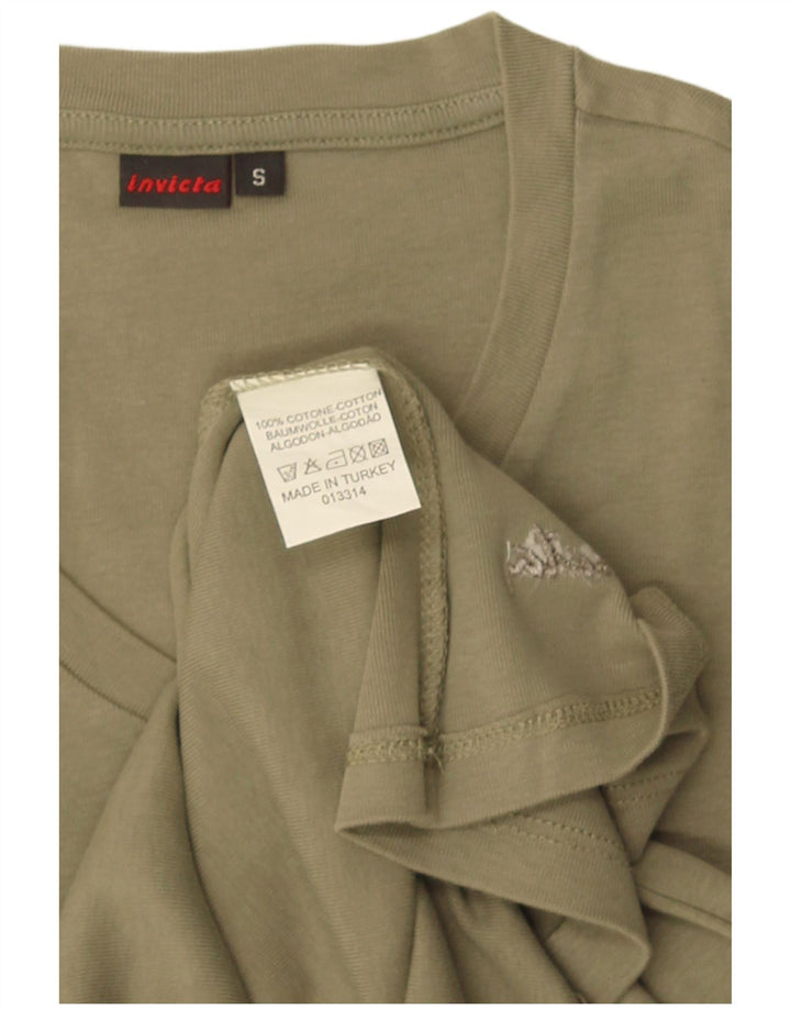 Invicta Womens T-Shirt Top UK 8 Small Khaki Cotton