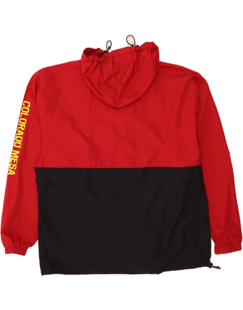 CHAMPION Mens Hooded Pullover Rain Jacket UK 42 XL Red Colourblock Vintage Champion and Second-Hand Champion from Messina Hembry 