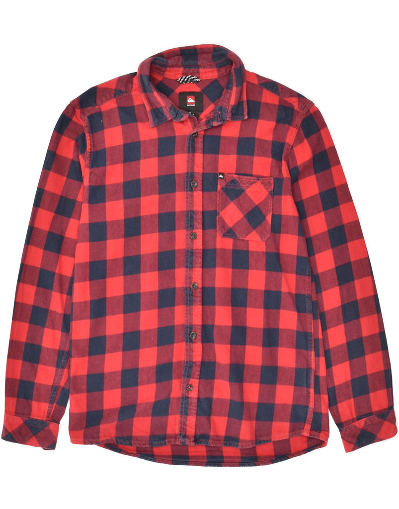 QUIKSILVER Boys Shirt 13-14 Years Large Red Check Cotton | Vintage Quiksilver | Thrift | Second-Hand Quiksilver | Used Clothing | Messina Hembry 