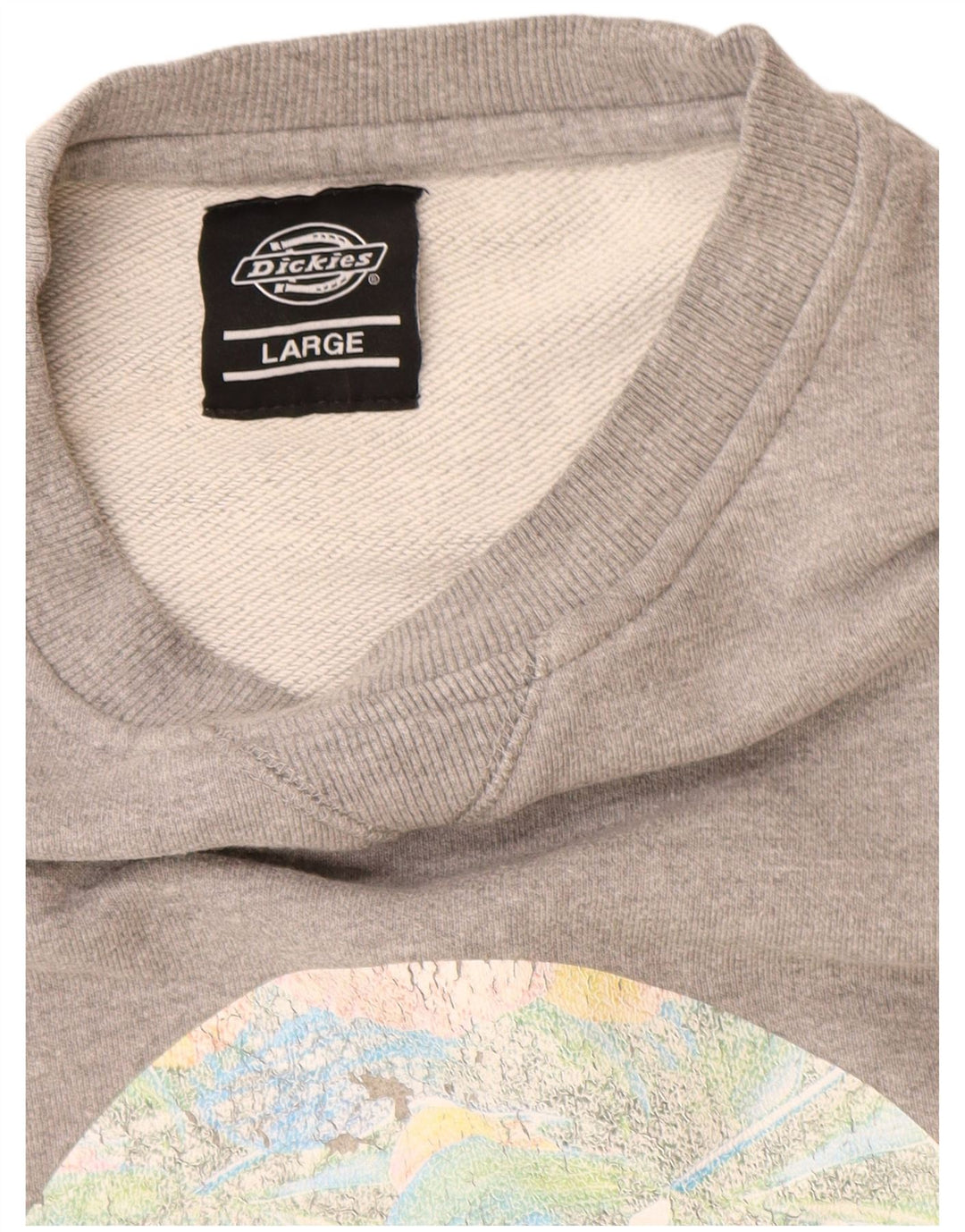 Dickies Mens Graphic Sweatshirt Jumper Large Grey Cotton