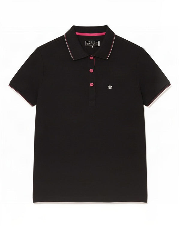 Champion Womens Heritage Fit Polo Shirt UK 10 Small Black