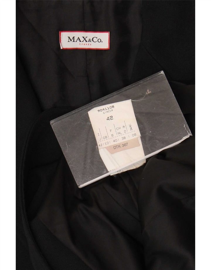 Max & Co. Womens 3 Button Blazer Jacket UK 10 Small  Black Polyester