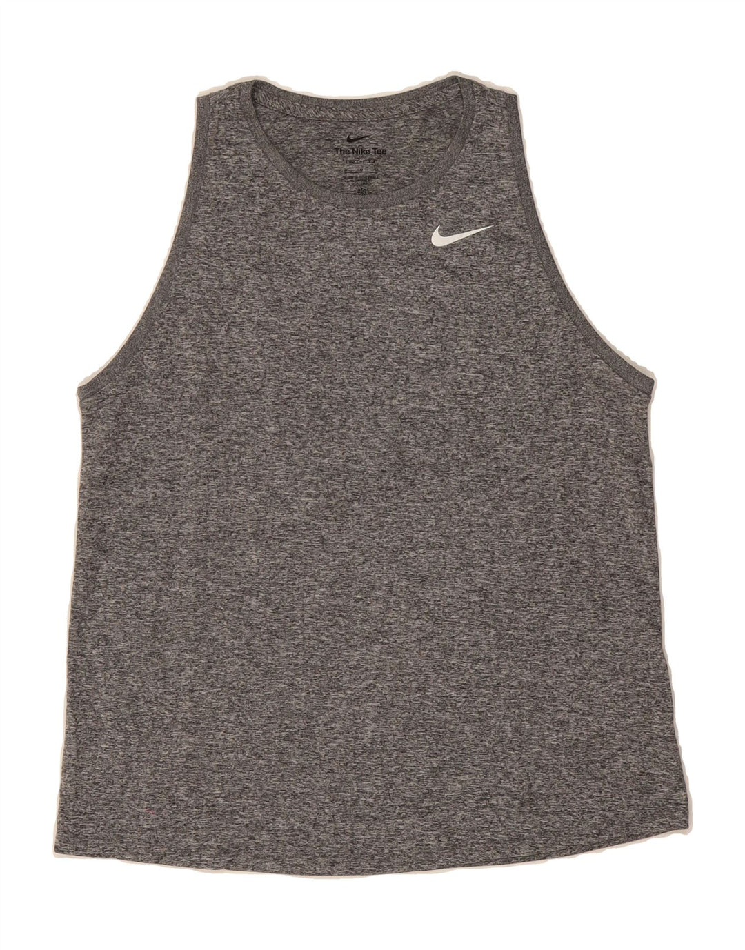NIKE Womens Dri Fit Vest Top UK 14 Medium Grey Flecked Polyester Vintage Nike and Second-Hand Nike from Messina Hembry 