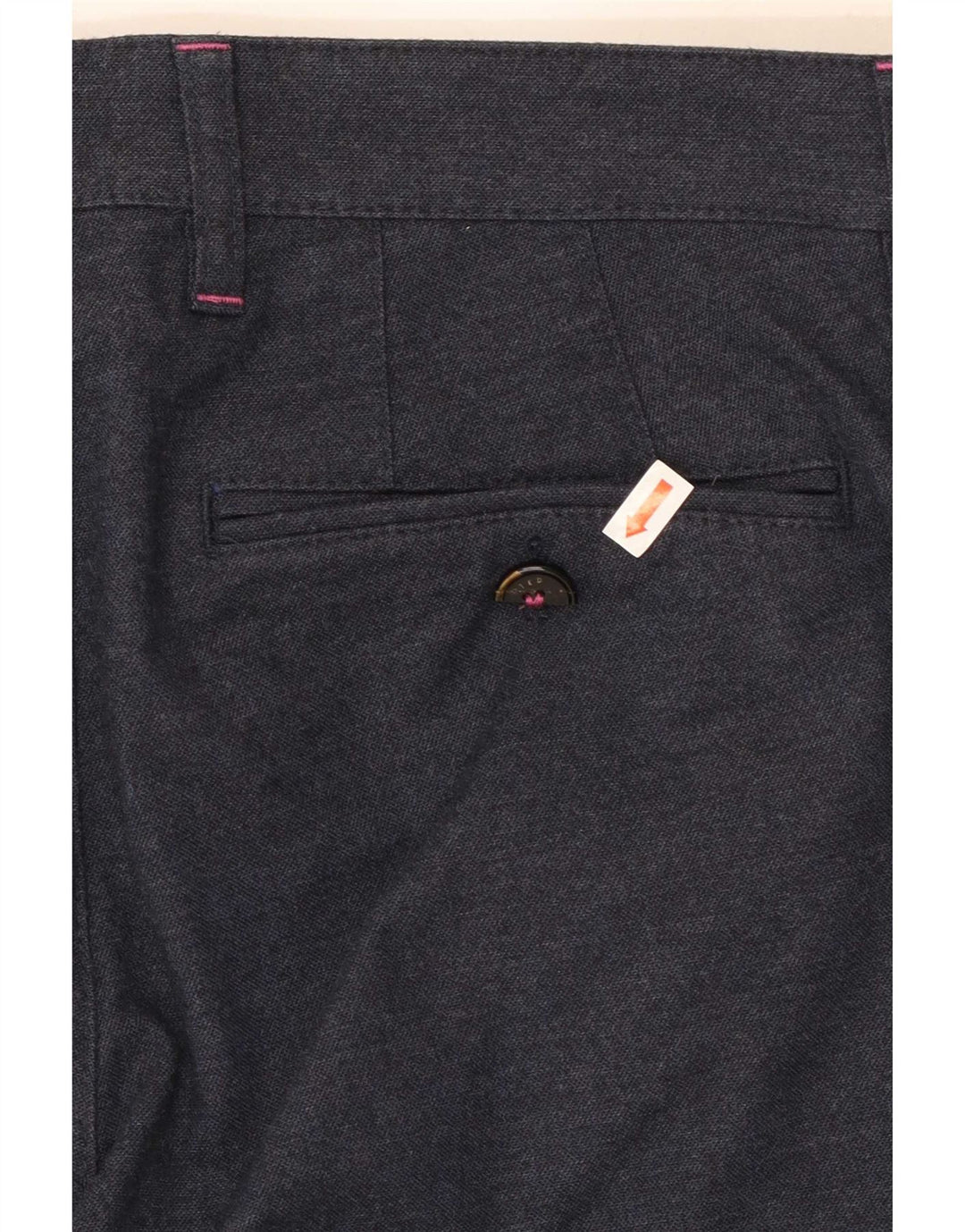 Ted Baker Mens Straight Suit Trousers W32 L30 Navy Blue Cotton