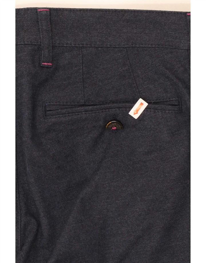 Ted Baker Mens Straight Suit Trousers W32 L30 Navy Blue Cotton