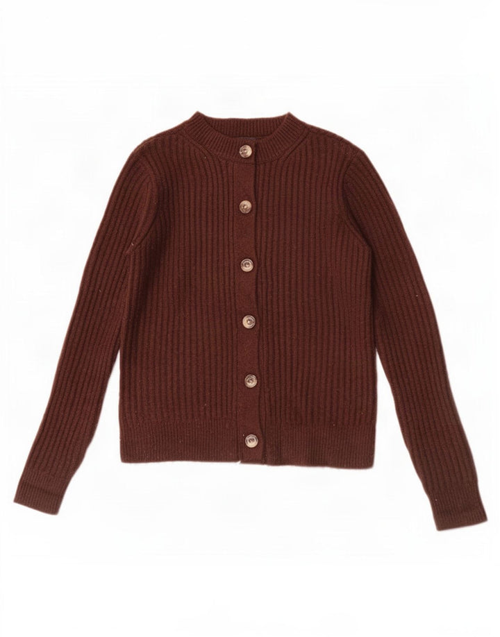 Marks & Spencer Womens Cardigan Sweater UK 6 XS Brown Polyester