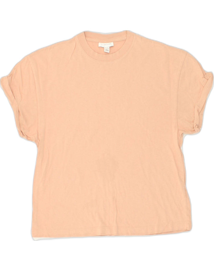 TOPSHOP Womens T-Shirt Top UK 4 XS Beige Cotton | Vintage Topshop | Thrift | Second-Hand Topshop | Used Clothing | Messina Hembry 