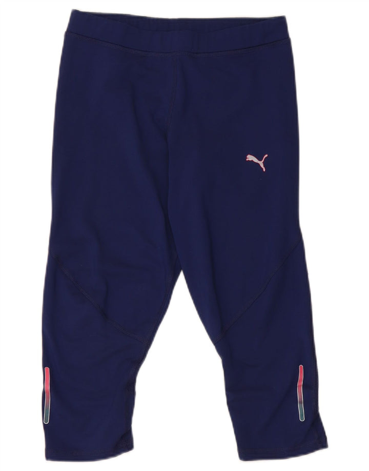 Puma Womens Capri Leggings UK 10 Small  Navy Blue Polyester