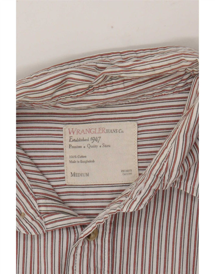 Wrangler Mens Shirt Medium Red Pinstripe Cotton