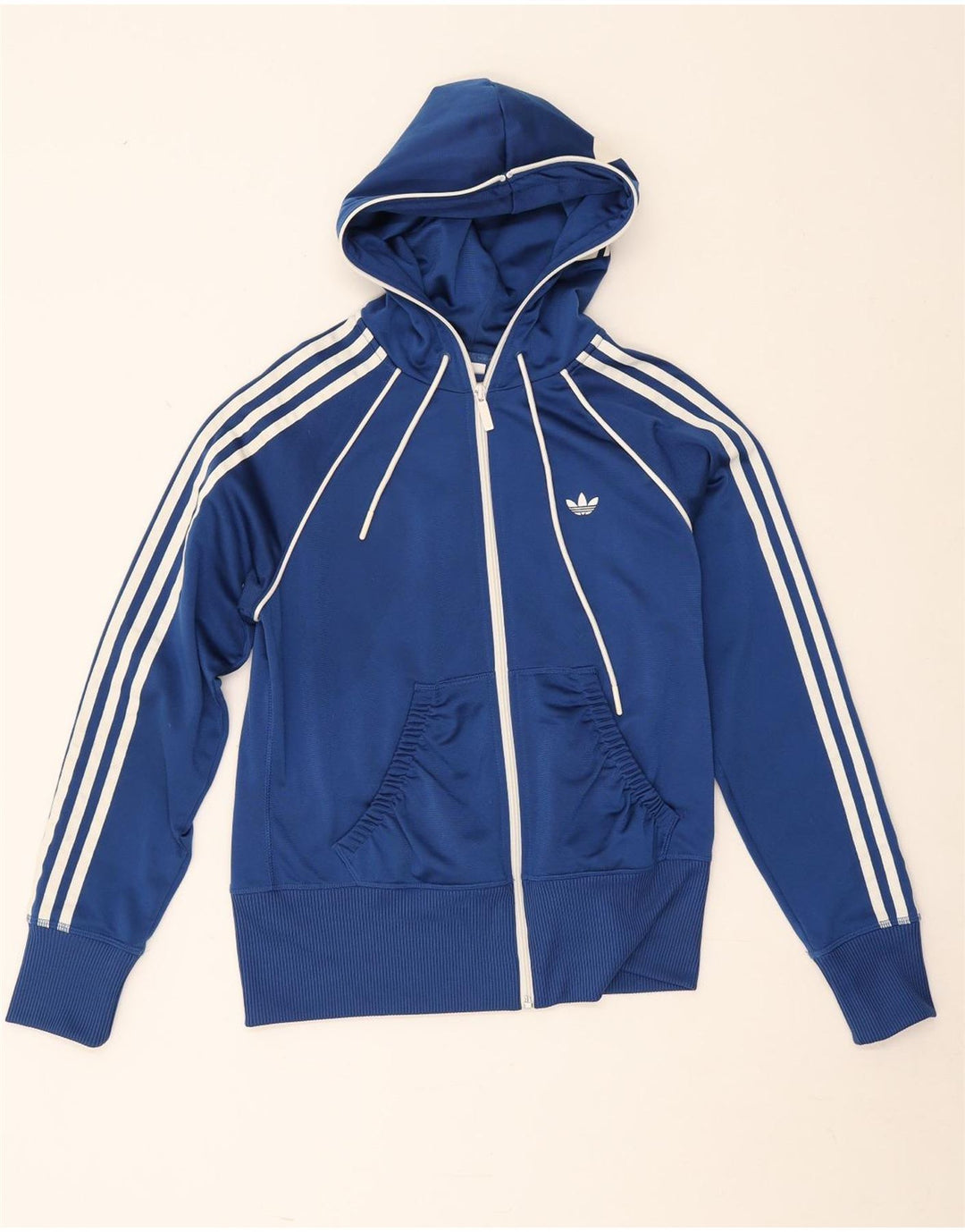 Adidas Womens Zip Hoodie Sweater EU 40 Medium Blue Polyester Sports