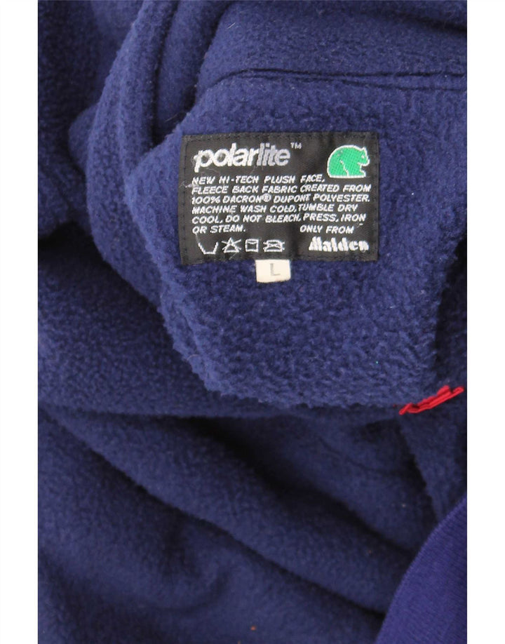 Malden Mens Button Neck Fleece Jumper Large Blue