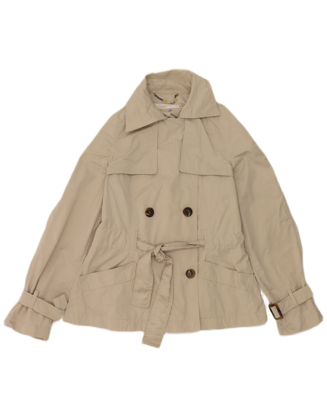 Zara Womens Double Breasted Jacket UK 12 Medium Grey Polyester