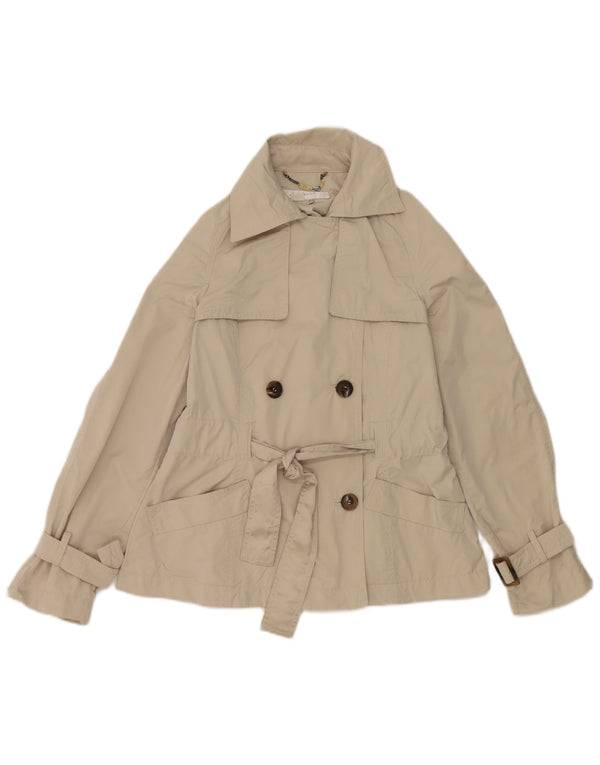 Zara Womens Double Breasted Jacket UK 12 Medium Grey Polyester