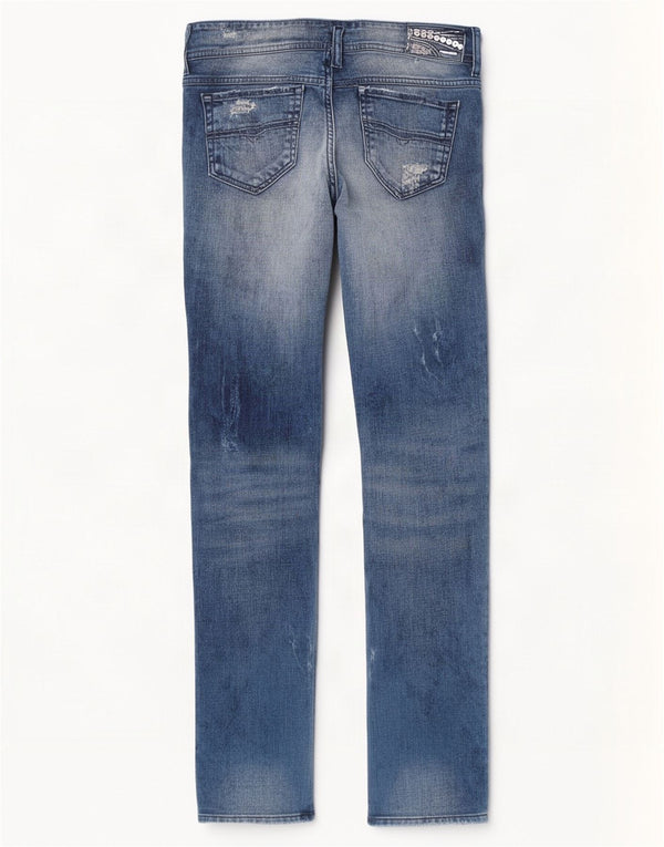 Diesel Womens Matic Distressed Slim Jeans W28 L32 Blue Cotton