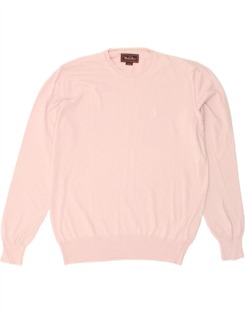 MARLBORO CLASSICS Mens Crew Neck Jumper Sweater Large Pink Cotton Vintage Marlboro Classics and Second-Hand Marlboro Classics from Messina Hembry 