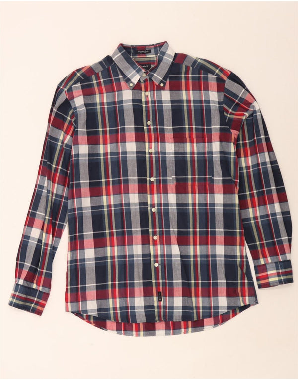 Gant Mens Regular Fit Shirt Large Navy Blue Check